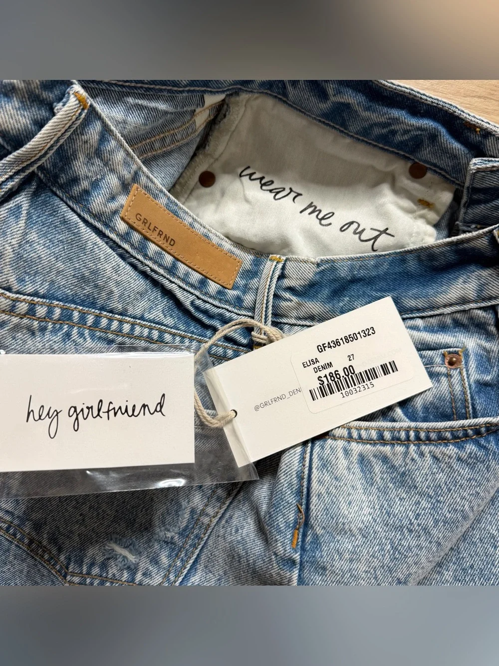 NWT Revolve x GRLFRND Elisa in The Way I Walk Denim Skirt Size 27